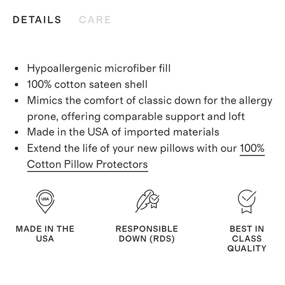 NWOT QUINCE Premium Down Alternative Pillow Medium/Firm Standard 4040 - Picture 2 of 12